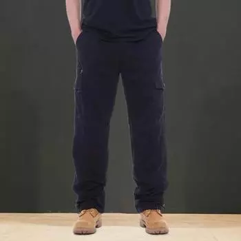 Мужские брюки-карго с несколькими карманами и пуговицами на молнии плюс размер с эластичной резинкой на талии Прямые свободные широкие брюки сплошного цвета для спортзала на открытом воздухе длинные брюки L армия зеленый