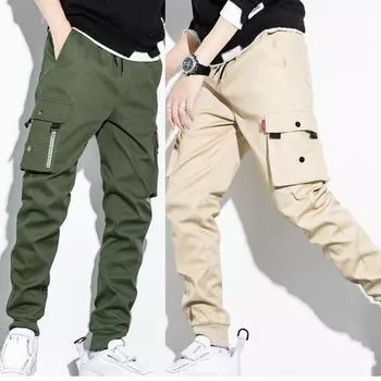 Многокарманные мужские брюки-карго, брюки мужские, уличные брюки для мужчин, брюки-карго Y2k M хаки