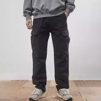 Мужские брюки-карго свободного кроя, однотонные, винтажный стиль, уличный стиль, широкие прямые брюки с несколькими карманами, уличные брюки для путешествий на открытом воздухе M хаки