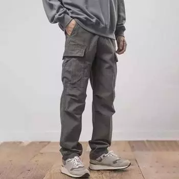Мужские брюки-карго свободного кроя, однотонные, винтажный стиль, уличный стиль, широкие M чёрный