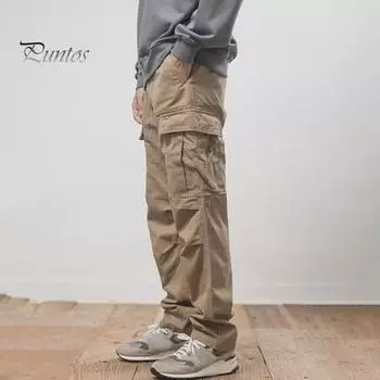 Мужские брюки-карго свободного кроя, однотонные, винтажный стиль, уличный стиль, широкие прямые брюки с несколькими карманами, уличные брюки для путешествий на открытом воздухе M серый