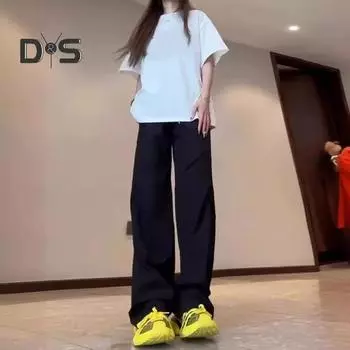 Мужские брюки-карго, тонкие, быстросохнущие, для путешествий и кемпинга, свободные, с завязками на талии, однотонные, с карманами на молнии, длинные брюки M зелёный