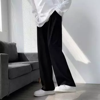 Мужские брюки, крутые свободные повседневные брюки, длинные летние весенние брюки, мужские брюки, мужская одежда M коричневый