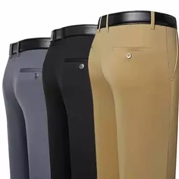 Мужские брюки летние тонкие деловые повседневные брюки классические однотонные эластичные удобные свободные прямые брендовые мужские брюки 42