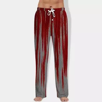 Мужские брюки на кулиске с принтом на Хэллоуин, повседневные пижамные брюки XXL