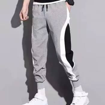 Мужские брюки осень-зима, подходящие по цвету, эластичный пояс на шнурке, свободные карманы, плотные, теплые, свободные, большого размера, с резинкой на щиколотке, мужские спортивные брюки, спортивные штаны XL чёрный