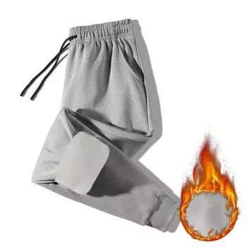 Мужские брюки осень-зима с эластичной резинкой на талии и карманами, свободные, толстые, плюшевые, прямые, с резинкой на щиколотке, мягкие, мужские повседневные длинные спортивные брюки 4XL чёрный