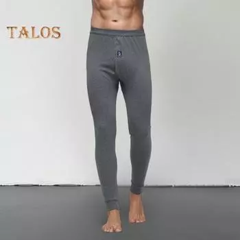 Мужские брюки с эластичной резинкой на талии, термоизоляция, длинные кальсоны, однотонные, для путешествий, работы, школы, укороченные брюки, пижамные брюки M светло-серый
