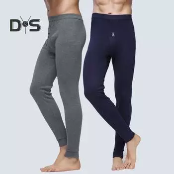 Мужские брюки с эластичной резинкой на талии, термоизоляция, длинные кальсоны, однотонные, для путешествий, работы, школы, укороченные брюки, пижамные брюки M темно-синий