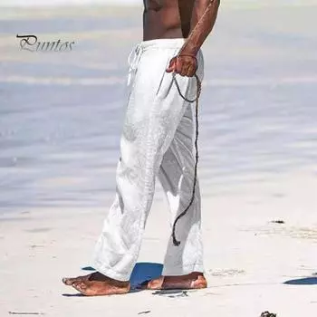 Мужские брюки с карманами на шнурке и эластичной резинкой на талии. Тонкие прямые широкие брюки. Сплошной цвет. Свободная повседневная одежда. Повседневные пляжные длинные брюки. XL серый