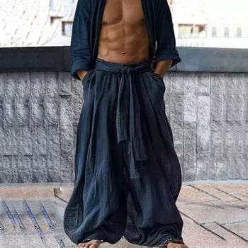 Мужские брюки с карманами, однотонные, свободного кроя, дышащие, с мягкой резинкой на талии, простые повседневные брюки, уличный винтажный наряд XXXL оранжевый