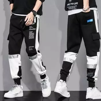 Мужские брюки с множеством карманов, свободные уличные брюки Haron XXL чёрный