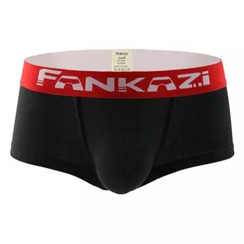 Мужские брюки с плоскими углами, хлопковое нижнее белье с низкой талией, дышащее и удобное выступающее нижнее белье U-образной формы L чёрный
