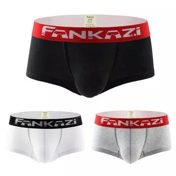 Мужские брюки с плоскими углами, хлопковое нижнее белье с низкой талией, дышащее и удобное выступающее нижнее белье U-образной формы L чёрный