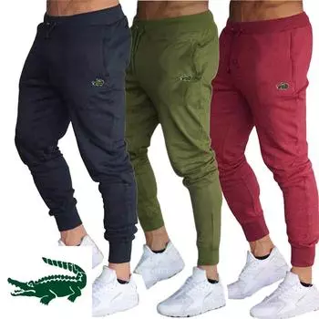 Мужские брюки с вышивкой, повседневные спортивные брюки, спортивные штаны, фитнес, спорт, мода, весна, лето и осень S чёрный