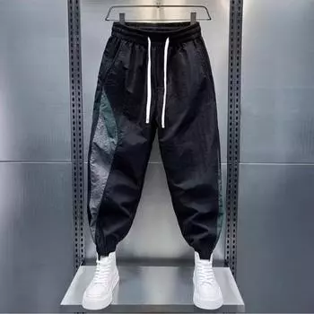 Мужские брюки соответствующего цвета с эластичной резинкой на щиколотке, свободные брюки-карго с боковыми карманами на талии, повседневная одежда, уличные шаровары XL белый