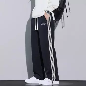 Мужские брюки-свитера с длинными рукавами на плоской подошве, свободные, весна и осень, новые трикотажные повседневные брюки, мужские повседневные брюки, одежда, рабочие брюки, брюки для отдыха M серый