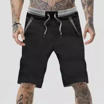 Мужские брюки, свободные, удобные для кожи, мужские широкие укороченные брюки для фитнеса 3XL темно-синий