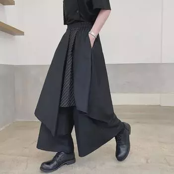 Мужские брюки-юбки для кэндо в японском стиле Yohji Yamamoto - Летний черный дизайн Warrior L