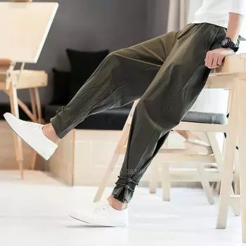 Мужские брюки в японском стиле, костюм самурая, винтажные мужские брюки, винтажные шаровары больших размеров, кимоно юката, уличная одежда M красный