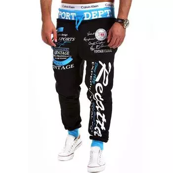 Мужские брюки в стиле хип-хоп с эластичной талией и завязками, с принтом букв XXXL