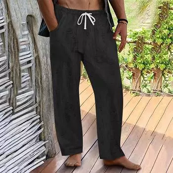 Мужские брюки Wear Out Design Drawstring Loose Outdoor Casual Pants L чёрный