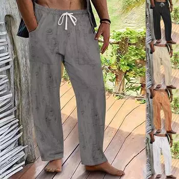 Мужские брюки Wear Out Design Drawstring Loose Outdoor Casual Pants L чёрный