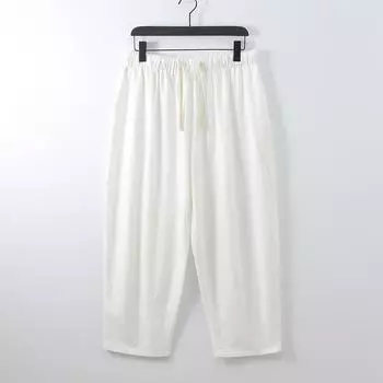 Мужские брюки весна-лето из дышащего хлопка Nine Quarter свободного покроя большого размера для отдыха 7XL белый