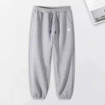 Мужские брюки весна-осень с боковыми карманами, эластичный пояс на шнурке, большие размеры, тонкие брюки с резинкой до щиколотки, однотонные свободные спортивные брюки в уличном стиле XL серый