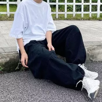 Мужские брюки Yousheng с несколькими карманами, эластичный пояс, широкие брюки, свободные винтажные брюки-карго, однотонные уличные брюки для походов на свежем воздухе, кемпинга M армия зеленый