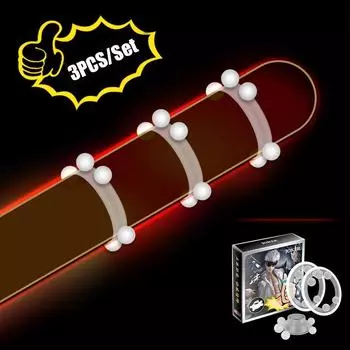 Мужские бусины, кольцо для пениса, задержка эякуляции, игрушки для взрослых для мужчин, кольцо для увеличения члена, кольцо для пениса, мужские секс-игрушки, кольцо для увеличения эрекции 3Pcs/Set