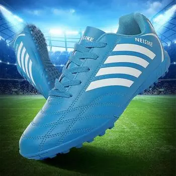 Мужские бутсы для тренировок на траве, футбольные бутсы для взрослых и детей TF, футбольные спортивные бутсы, новые трендовые мужские кроссовки, размер 31-44 35 синий