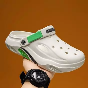 Мужские быстросохнущие пляжные сандалии EVA — нескользящие сандалии для отдыха на открытом воздухе с поддержкой свода стопы, легкая обувь для сада/бассейна для летних путешествий 39 белый