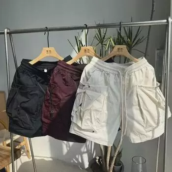 Мужские быстросохнущие широкие рабочие шорты — блестящие, функциональные, с сетчатой подкладкой, летняя одежда для активного отдыха M абрикосовый