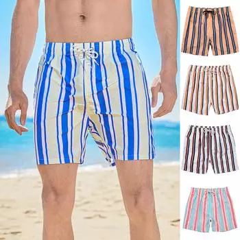 Мужские быстросохнущие шорты для плавания с гавайским принтом для отдыха и отпуска, пляжные шорты с сеткой, предотвращающие смущение XL синий