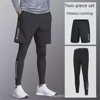 Мужские быстросохнущие высокоэластичные спортивные шорты: Бег, Баскетбол, Компрессионные леггинсы L