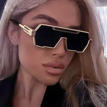 Мужские цельные солнцезащитные очки в стиле панк, женские большие квадратные очки, большая оправа, солнцезащитные очки в стиле стимпанк