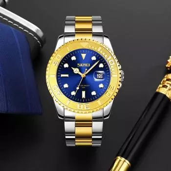 Мужские часы бизнес водонепроницаемый светящийся хронограф дата часы для мужчин нержавеющая сталь кварцевые мужские часы Reloj серебряный/зелёный