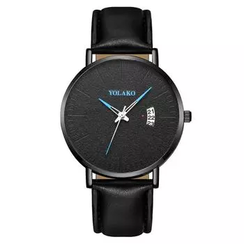 Мужские часы Blue Needle Calendar с ремешком для мужчин, кварцевые