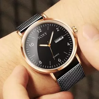 Мужские часы Брендовые часы Роскошные мужские часы Дата Мужские часы Модные спортивные кварцевые часы 2019 Relogio Masculino розового золота