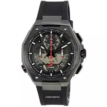 Мужские часы Bulova Precisionist X Chronograph с черным циферблатом Quartz Divers 98B358 300M чёрный