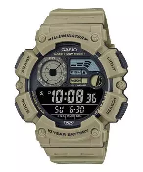 Мужские часы Casio Digital с кварцевым ремешком из смолы WS-1500H-5BV 100M чёрный