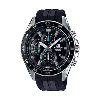 Мужские часы CASIO Edifice Хронограф Аналоговые Черные и Серебристые EFV-550P-1A, Водонепроницаемые