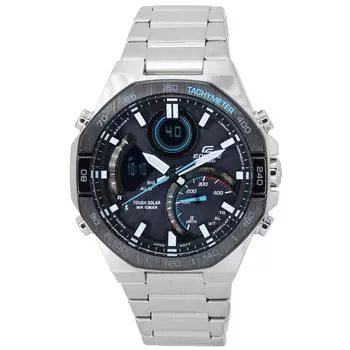 Мужские часы Casio Edifice Mobile Link с аналоговым цифровым серым циферблатом и солнечной батареей ECB-950DB-1A 100M