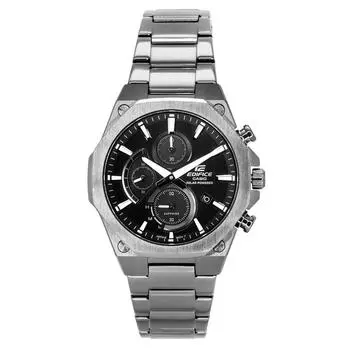 Мужские часы Casio Edifice Slim Line Chronograph с сапфировым стеклом, аналоговым серым циферблатом, Solar EFS-S570DC-1A 100M серый