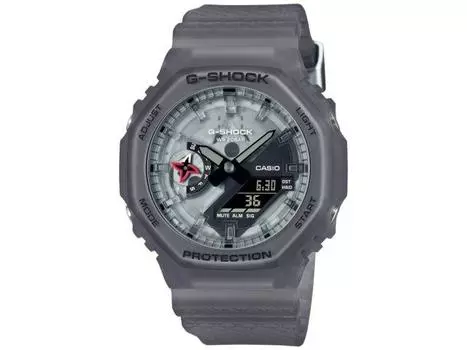 Мужские часы CASIO G-SHOCK GA-2100NNJ-8AJR Ninja, серый полимерный ремешок, будильник дня/даты, НОВИНКА