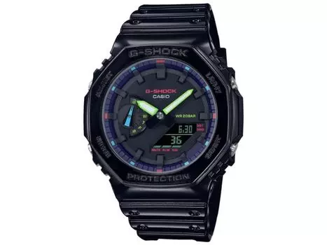 Мужские часы CASIO G-SHOCK GA-2100RGB-1AJF Virtual Rainbow Gamer RGB Limited, НОВИНКА