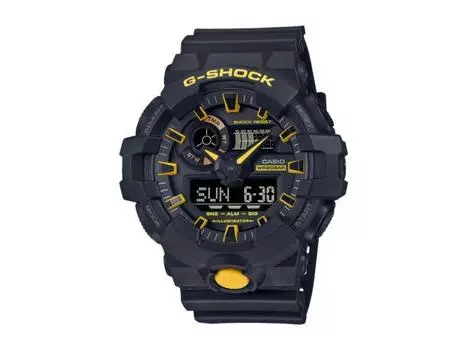 Мужские часы CASIO G-SHOCK GA-700CY-1AJF Caution Yellow Limited с черным полимерным ремешком