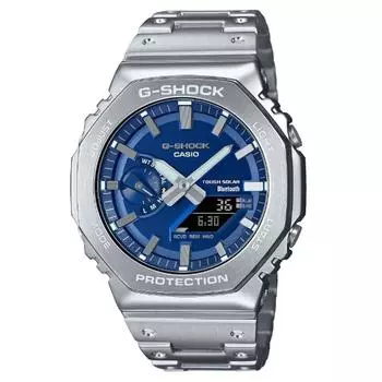 Мужские часы Casio G-Shock GM-B2100AD-2A Solar Bluetooth World Time SS синий