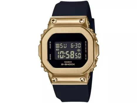 Мужские часы CASIO G-SHOCK GM-S5600GB-1JF, черный секундомер из смолы, мультибудильник, НОВИНКА